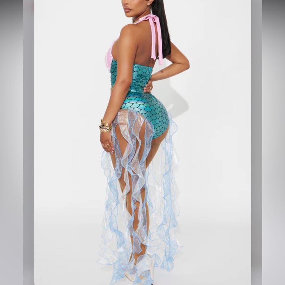 NEW Fashion Nova Mermaid Costume with Pink and Blue Details - Picture 3 of 3